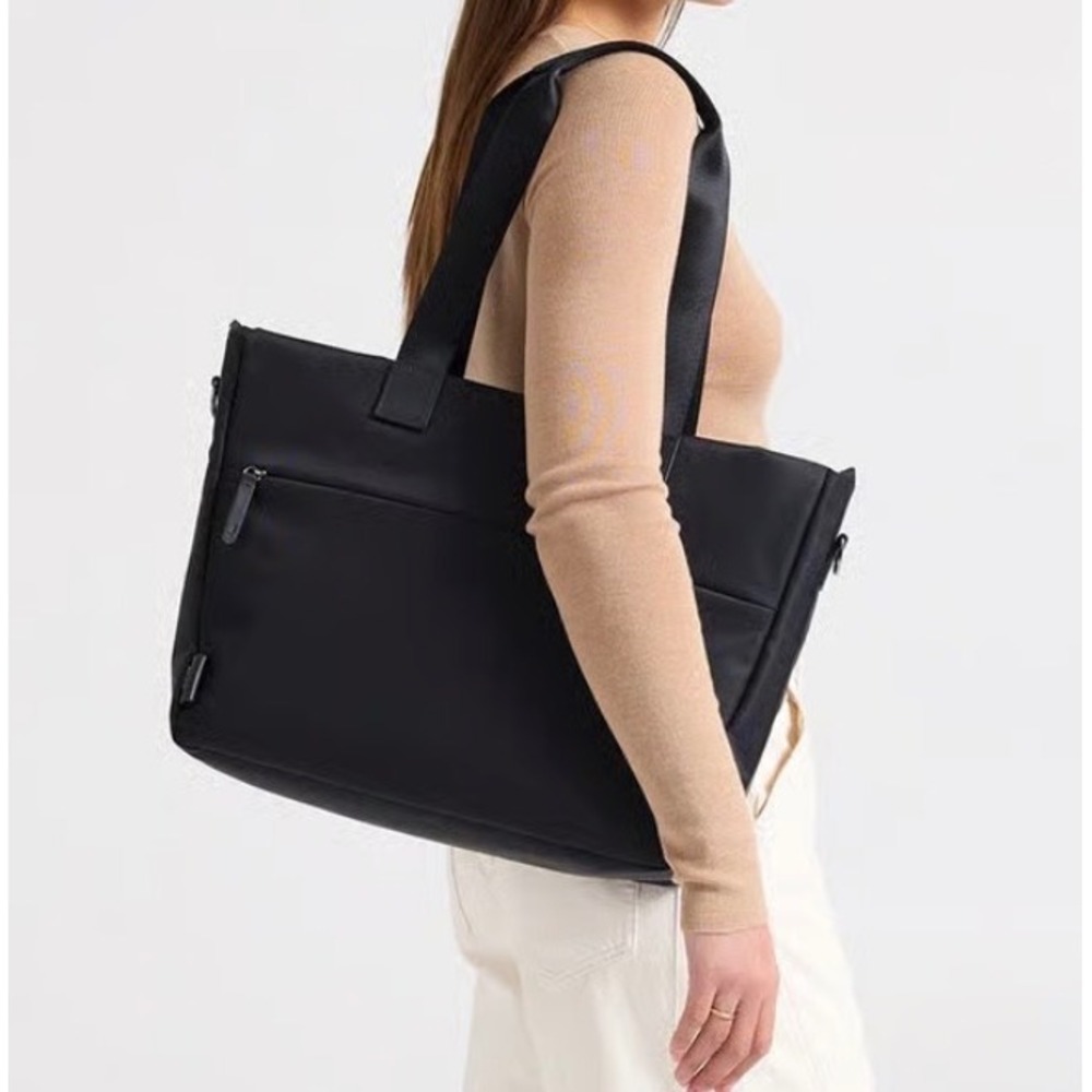 July Carryall Tote Bag Black Nylon Travel Laptop Work